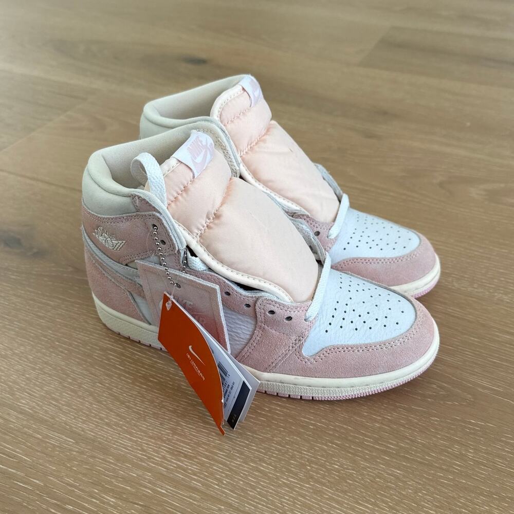 Nike Air Jordan 1 High Sneakers Washed Pink Size USW7 Pink White